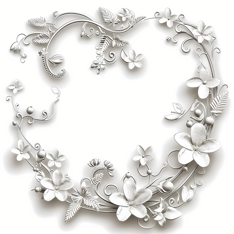 Wedding Frame,Floral Design,Leaves And Flowers