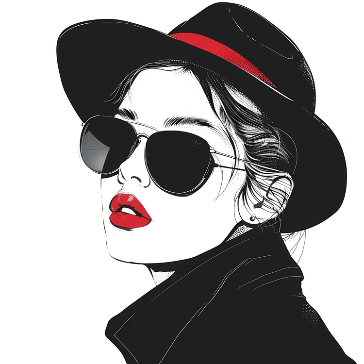 Fashion Retro,Fashionable,Red Lipstick