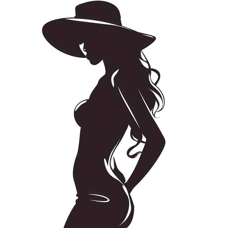 Sexy Lady,Female Silhouette,Black And White