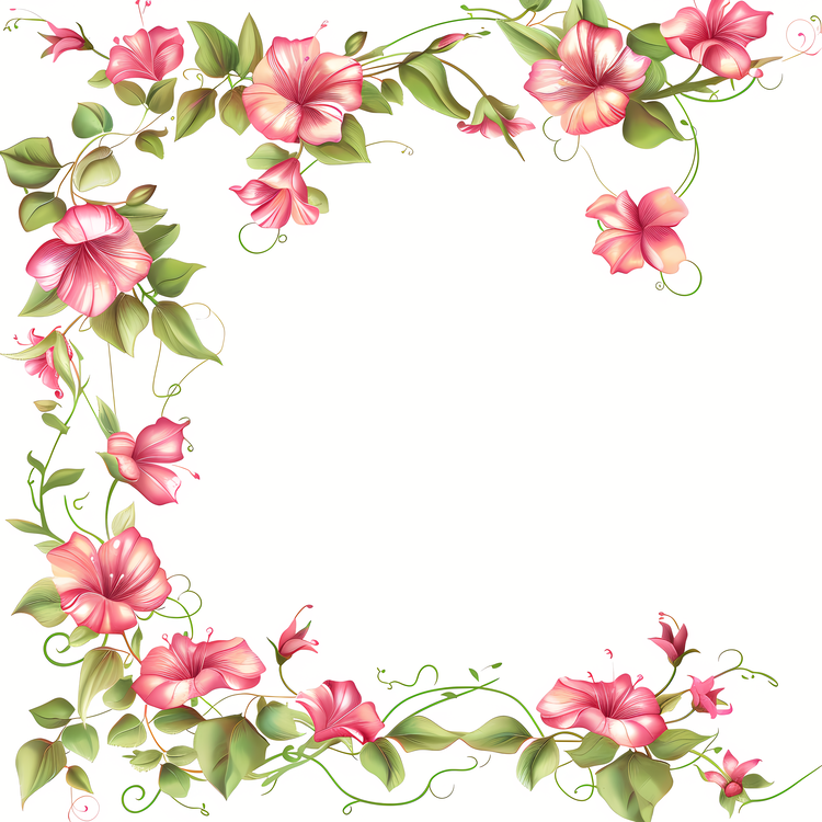 Wedding Frame,Pink Flowers,Bouquet