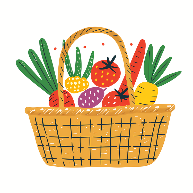 Vegetable,Vegetable Basket,Colorful Fruits