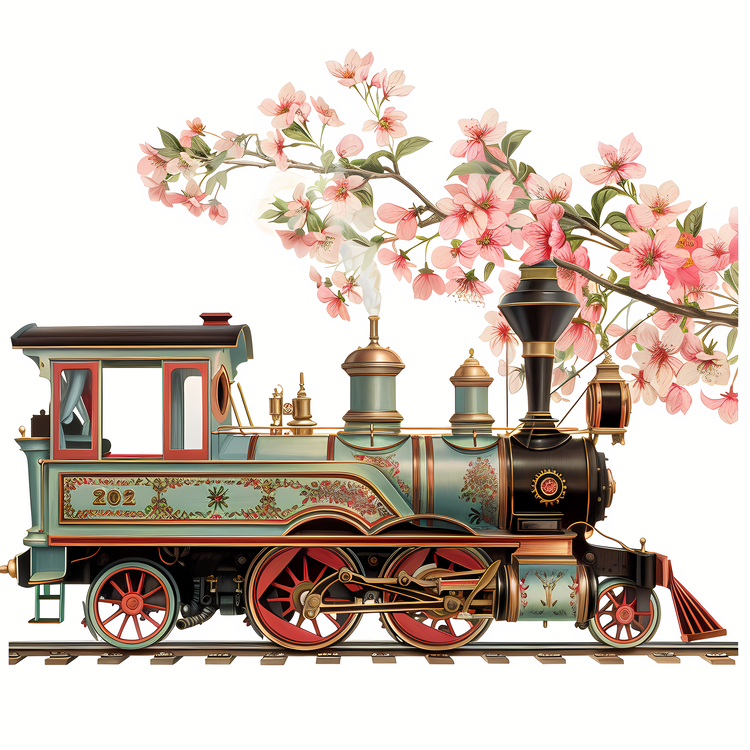 Spring,Train,Steam Engine