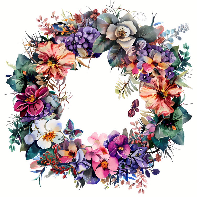 Flower Wreath,Wreath,Floral