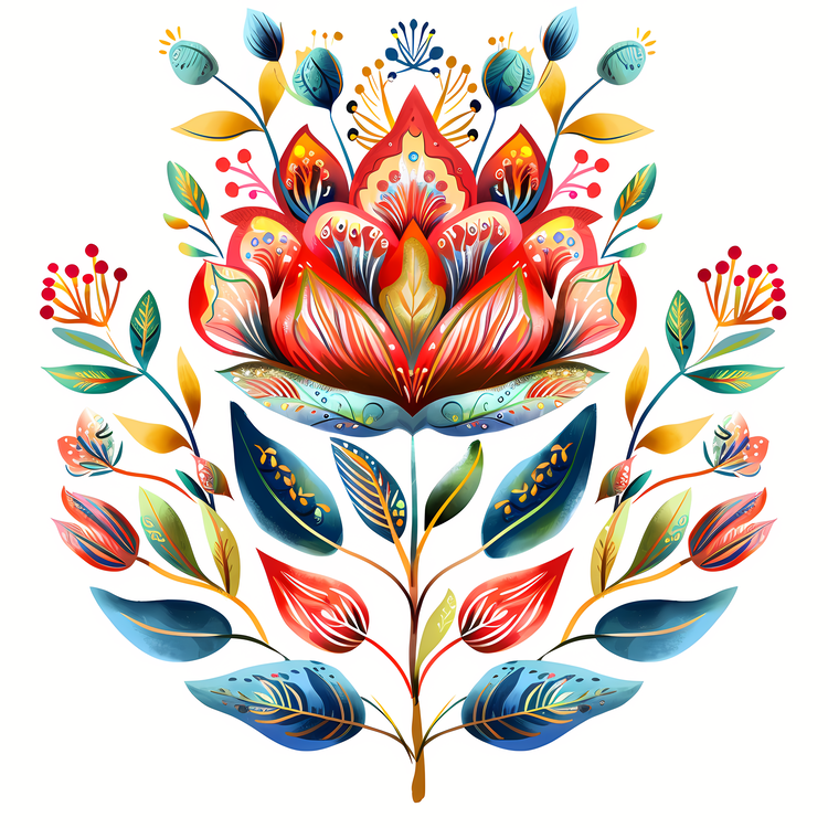 Boho Style,Flower Design,Ornate
