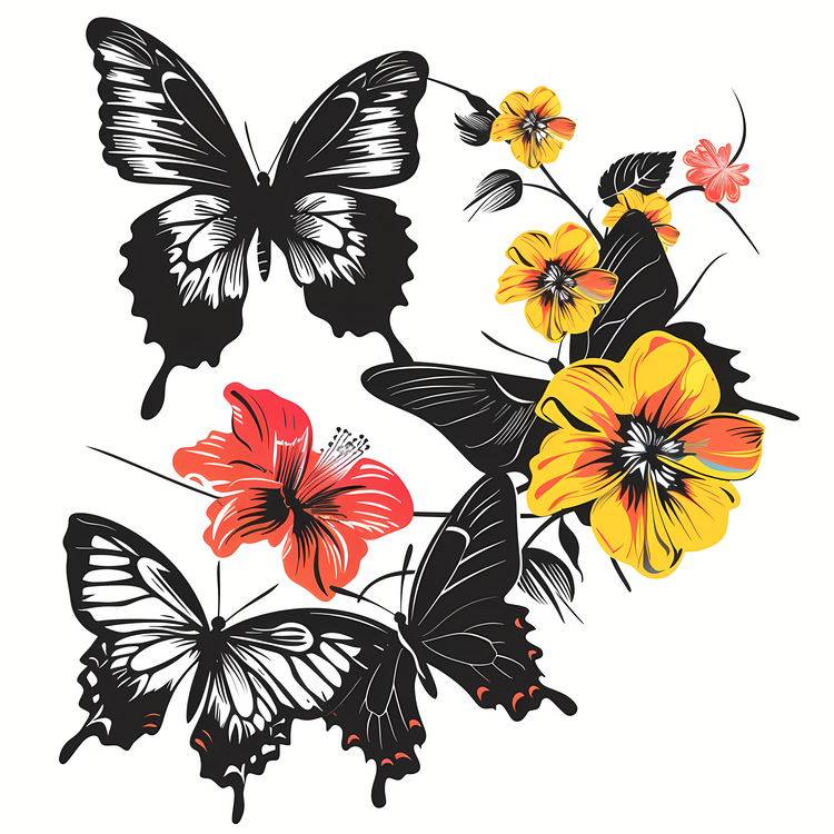 Butterflies,Flowers,Colors