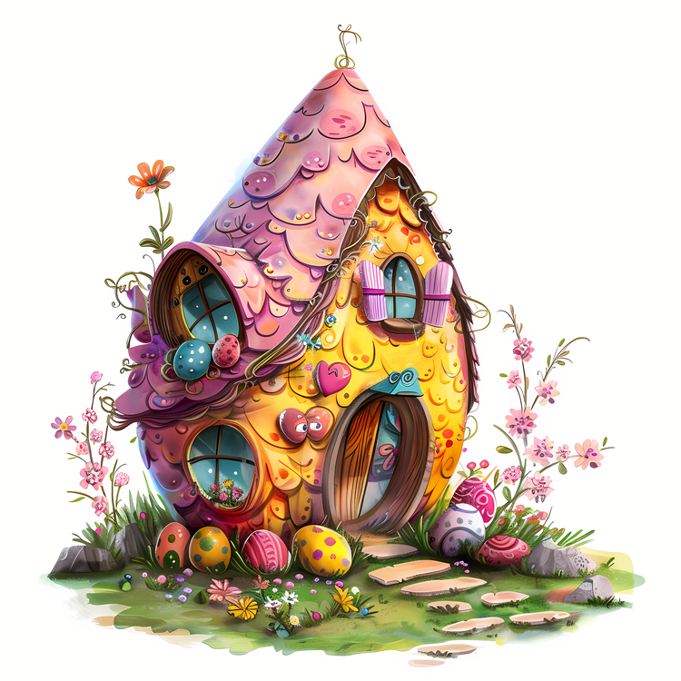 Easter Egg House,Whimsical,Colorful