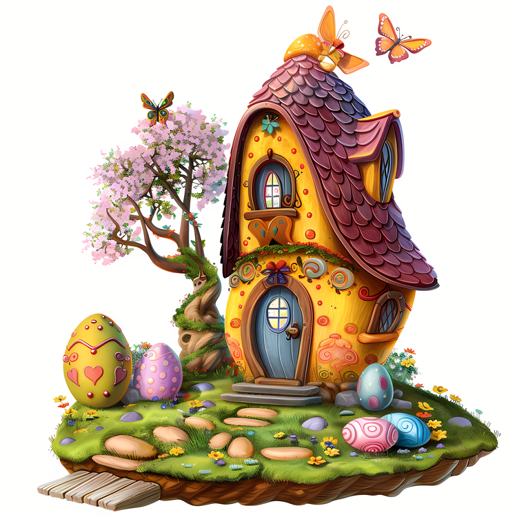 Easter Egg House,Cartoon,Cute