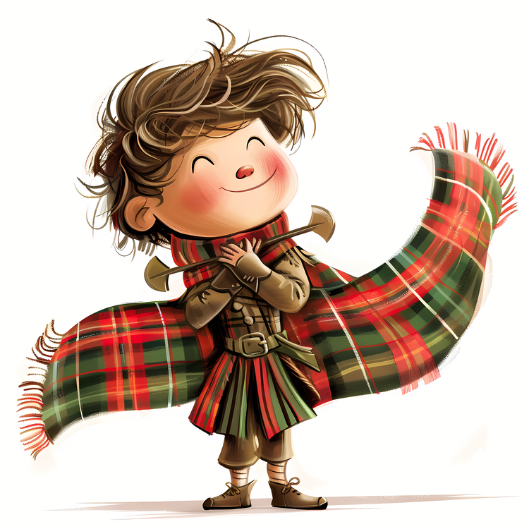 Tartan Day,Boy In Kilt,Scottish Clothing
