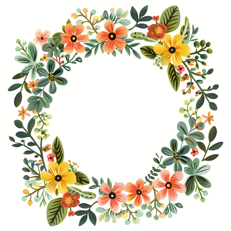 Flower Wreath,Floral Wreath,Frame