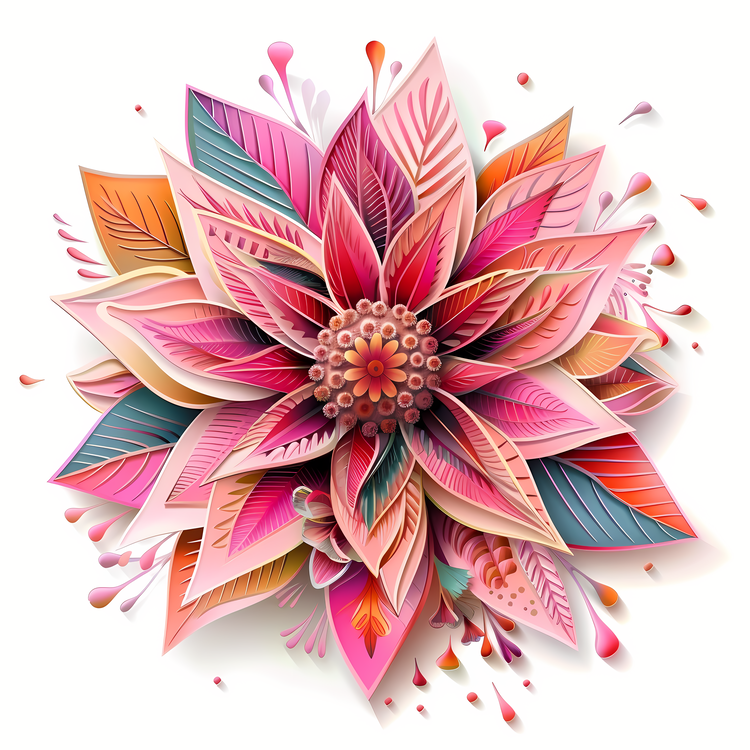 Boho Style,Flower Design,Paper Art