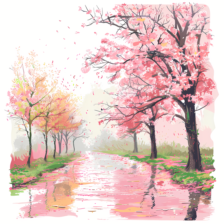 Spring,Rainy Day,Pink