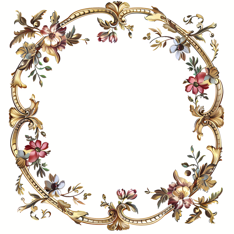Round Frame,Floral Frame,Decorative Border