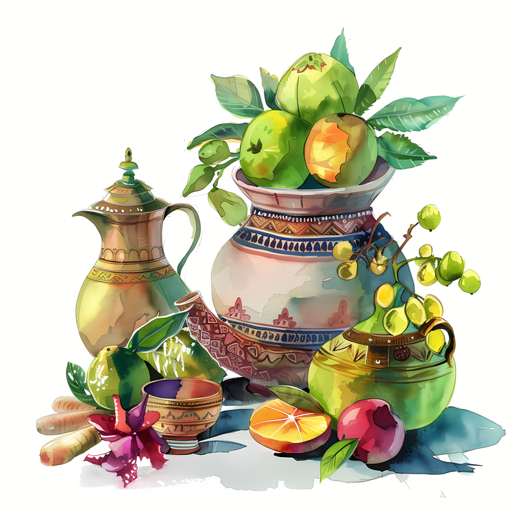 Happy Ugadi,Pot,Fruit