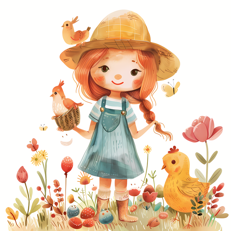 Spring,Farm,Girl