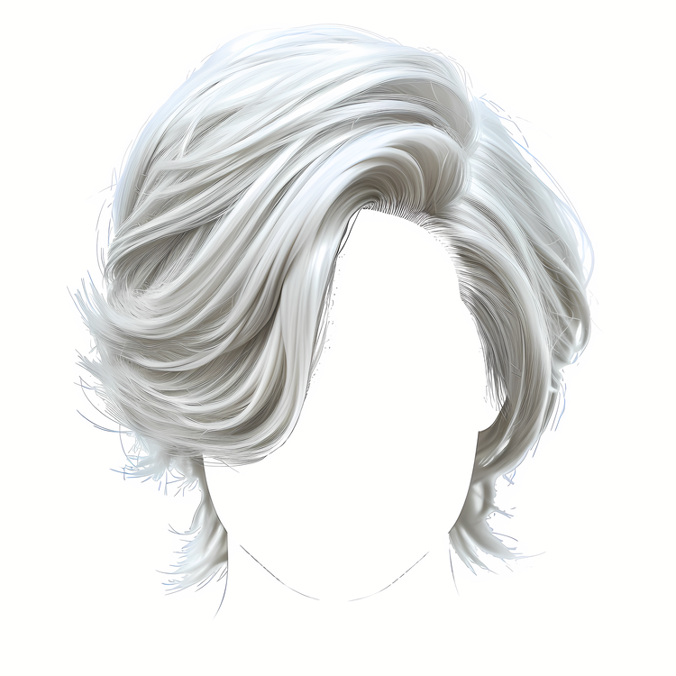 Man Hairstyle,White Hair,Side View
