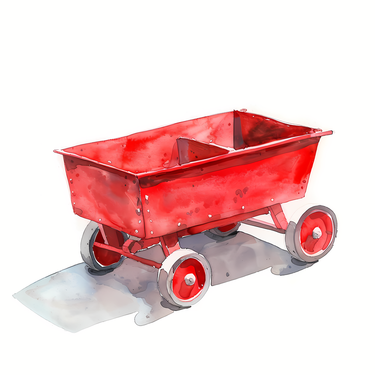 Little Red Wagon Day,1watercolor,2red