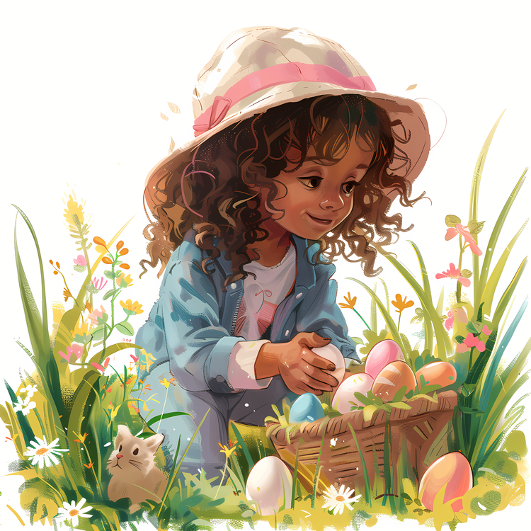 Easter Egg Hunting,Girl,Spring