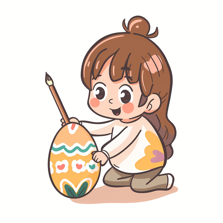 Coloring Easter Egg,Cartoon,Child