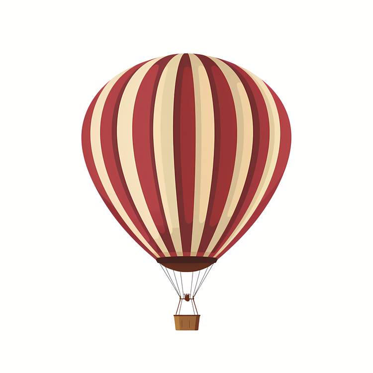 Hot Air Balloon,Red And White Striped,Balloon