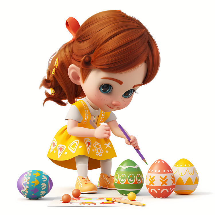 Coloring Easter Egg,Cartoon,Child
