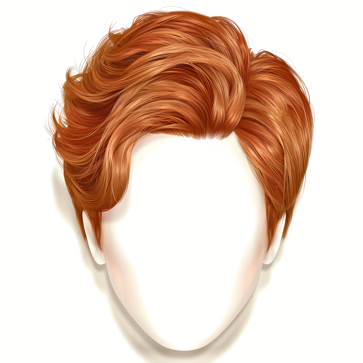 Man Hairstyle,Red Wavy Hair,Male Face