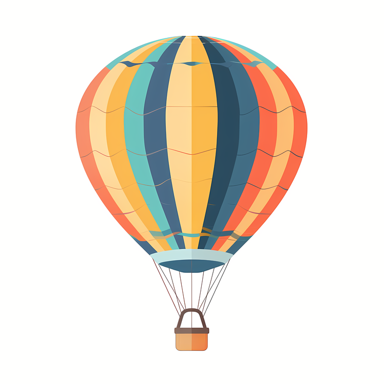 Hot Air Balloon,Colorful Stripes,Vintage Style