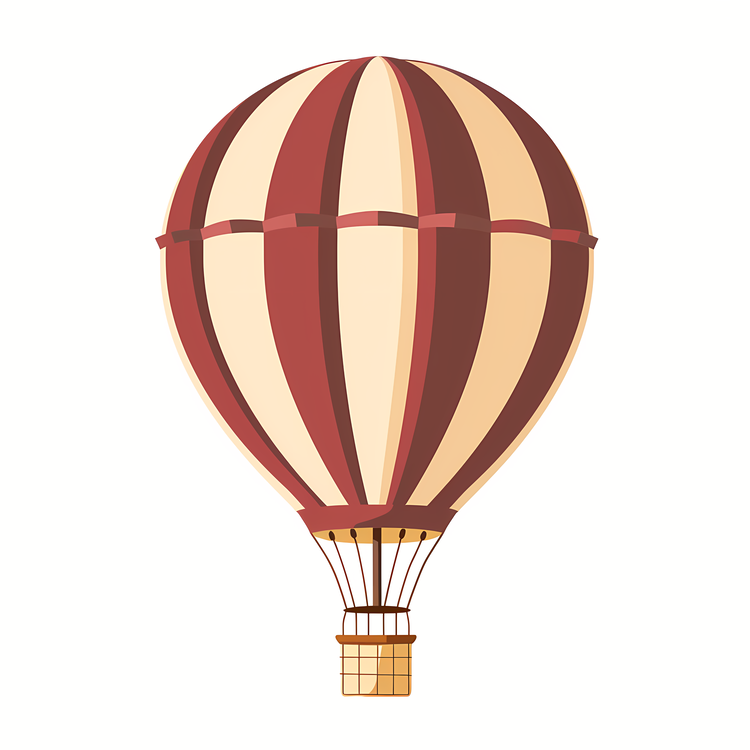 Hot Air Balloon,Rustic Red And White,Retro