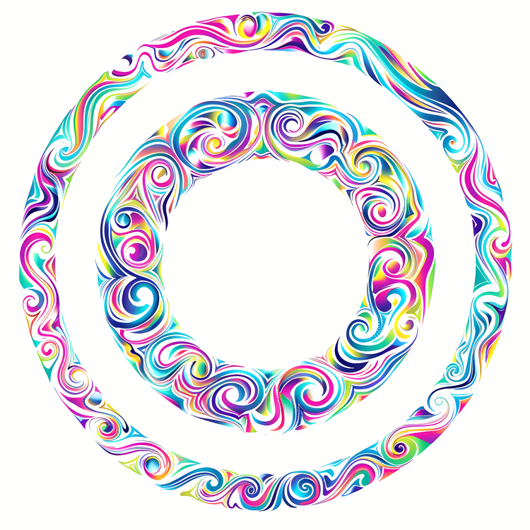 Round Frame,Colorful,Whirlpool