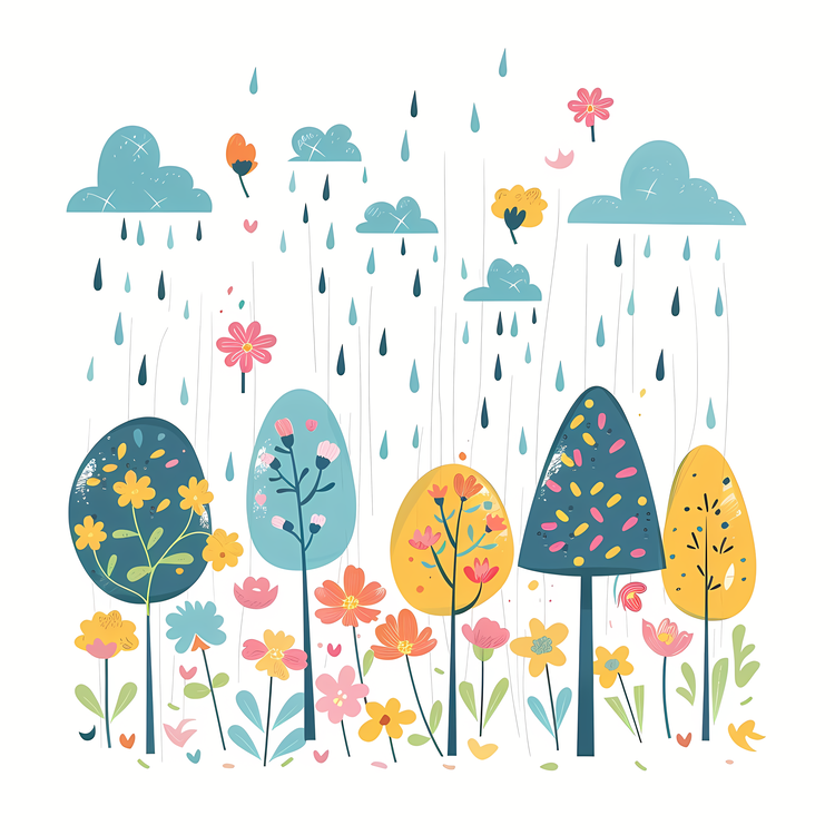 Spring,Rainy Day,Trees