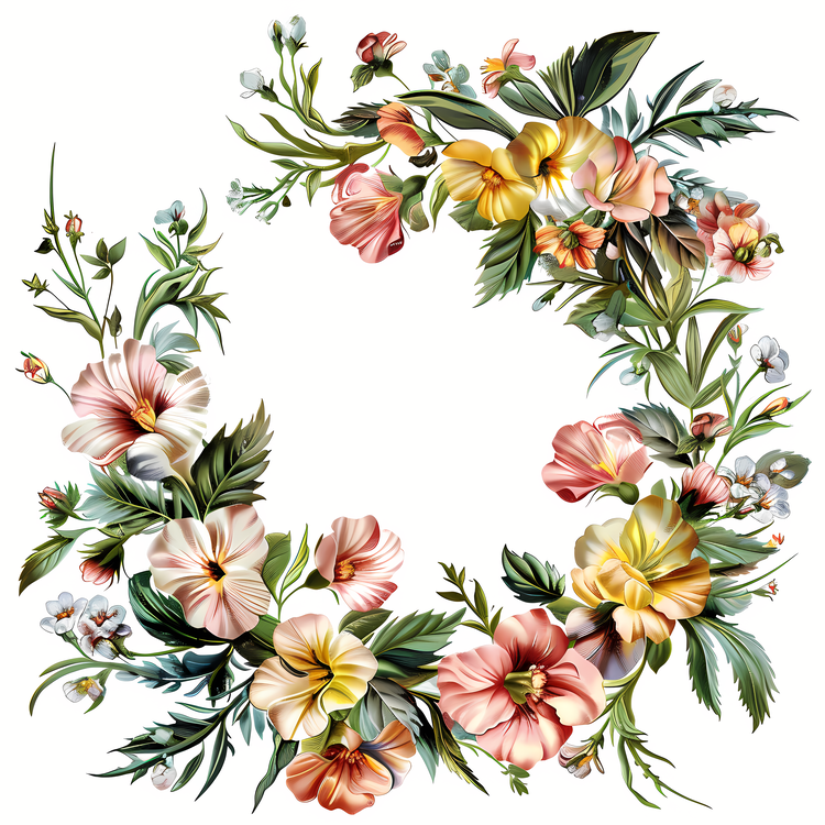 Flower Wreath,Vintage Flower Wreath,Victorian Floral Design