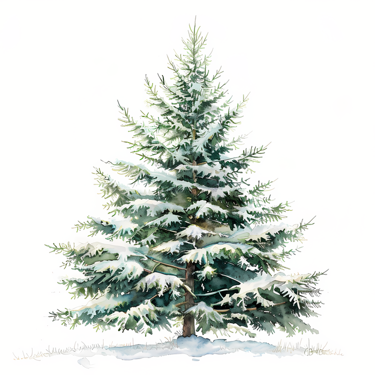 Fir Tree,Christmas Tree,Snowy