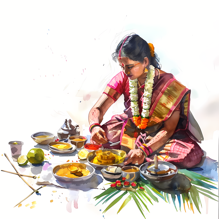 Happy Ugadi,Painting,Watercolor