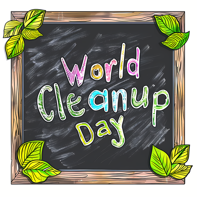 World Cleanup Day,Greenery,Chalkboard