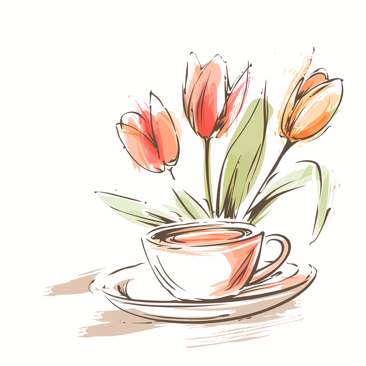 Spring,Coffee,Bouquet