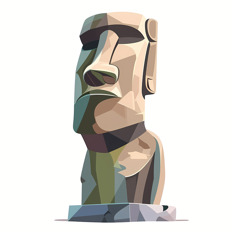 Moai,Sculpture,Polygonal