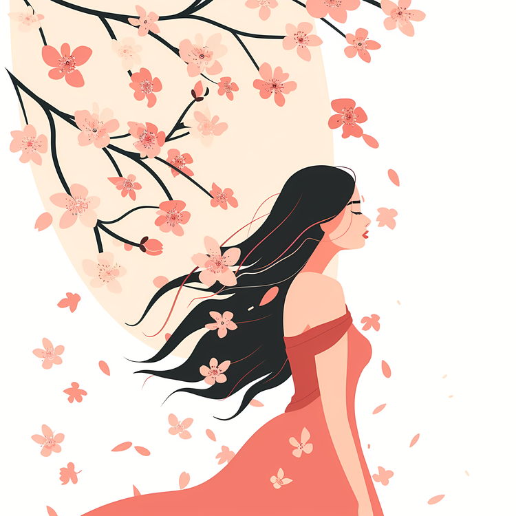 Spring Woman,Cherry Blossom,Girl