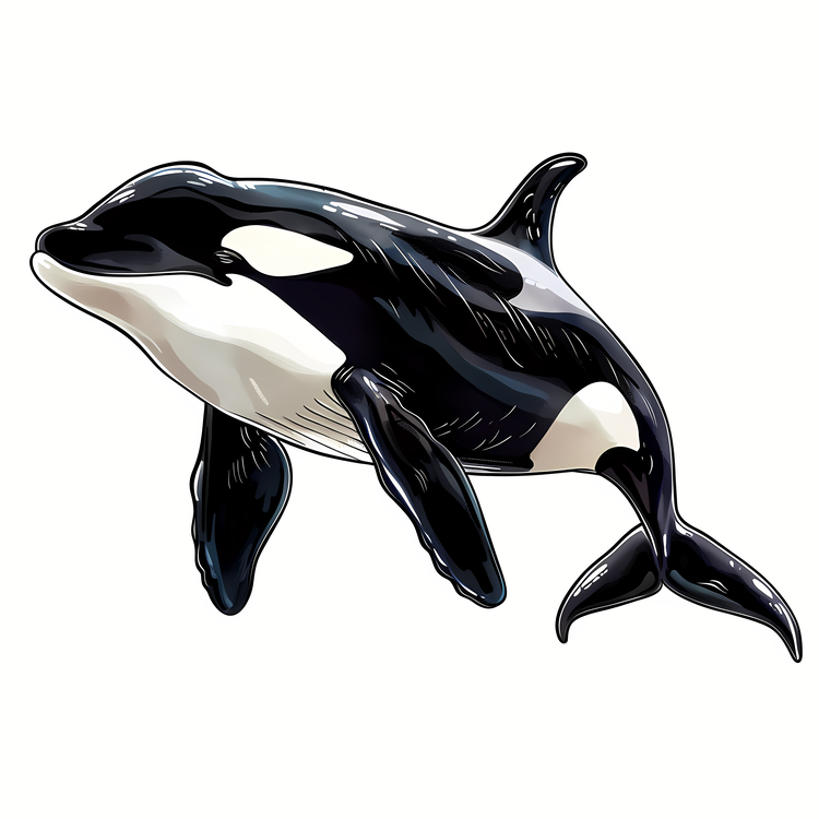 Killer Whale,White Background,Whale