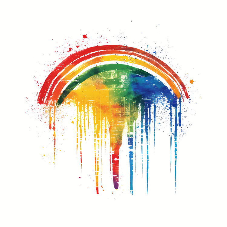 Find A Rainbow Day,Paint Splashes,Watercolor