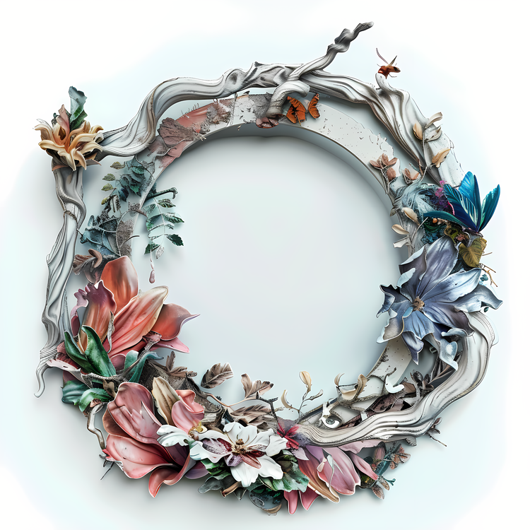 Round Frame,Wooden Wreath,Nature