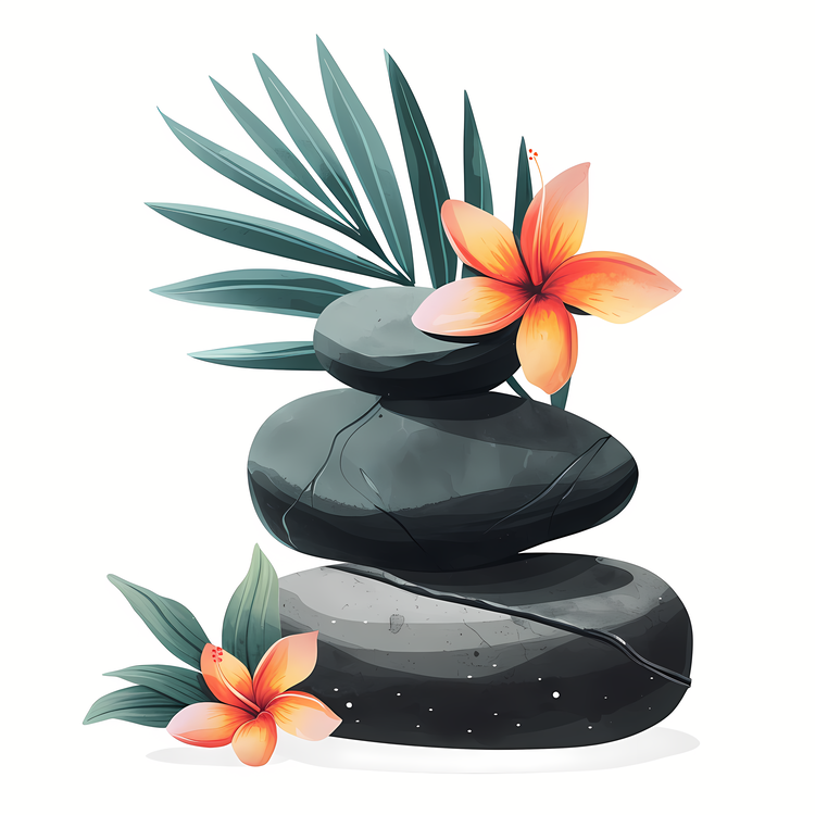 Spa Stones,Stone Arrangement,Flower