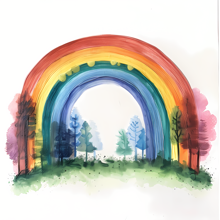 Find A Rainbow Day,Watercolor,Nature