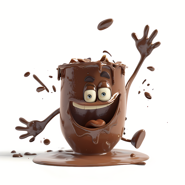 Chocolate Mousse Day,Happy,Mascot
