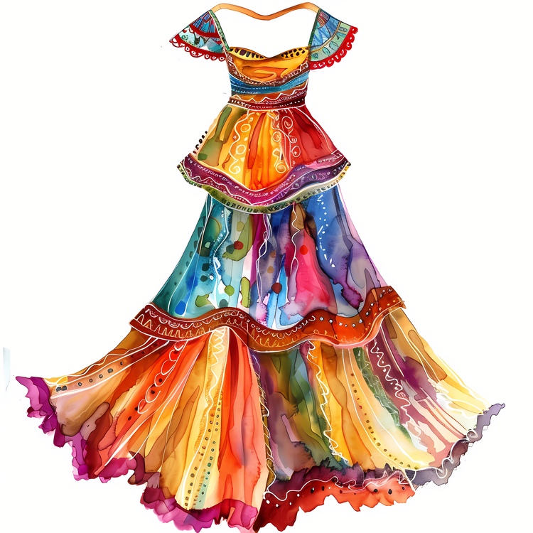 Boho Dress,Dress,Rainbow