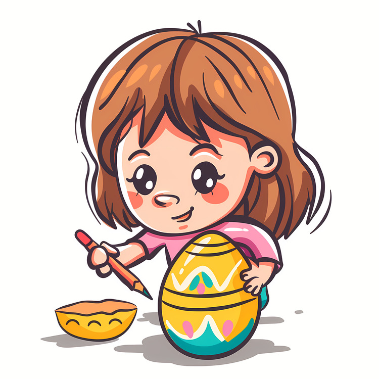 Coloring Easter Egg,Cartoon,Cute