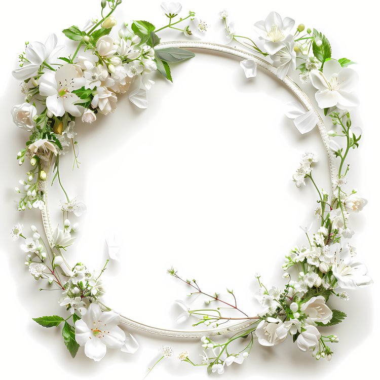 Wedding Frame,White Wreath,Floral Arrangement