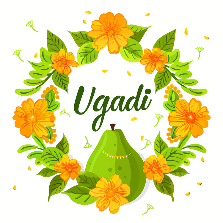 Happy Ugadi,Floral Wreath,Gift