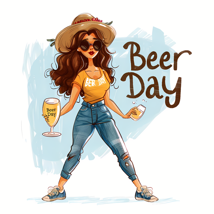 Beer Day,Girl Drinking Beer,Summer Fashion