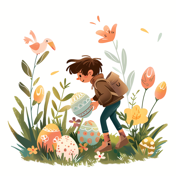Easter Egg Hunting,Girl,Easter