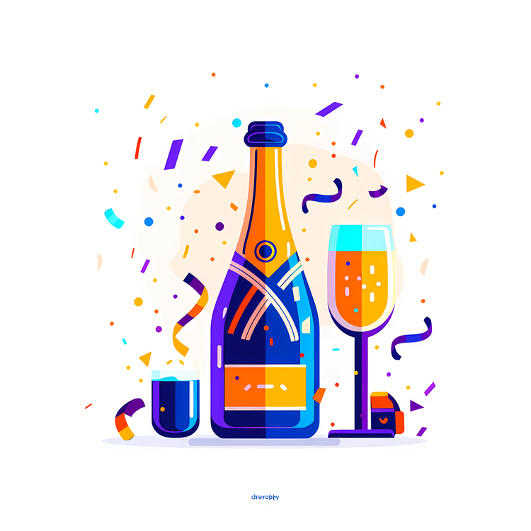 Happy New Year,Champagne,Festive Celebration