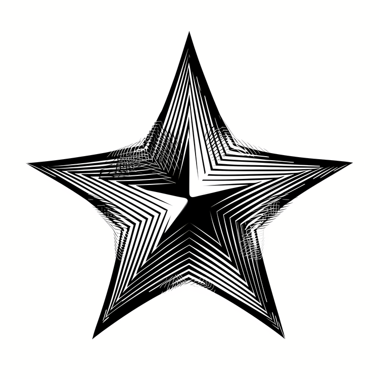 Star Shape,Black And White,Linear